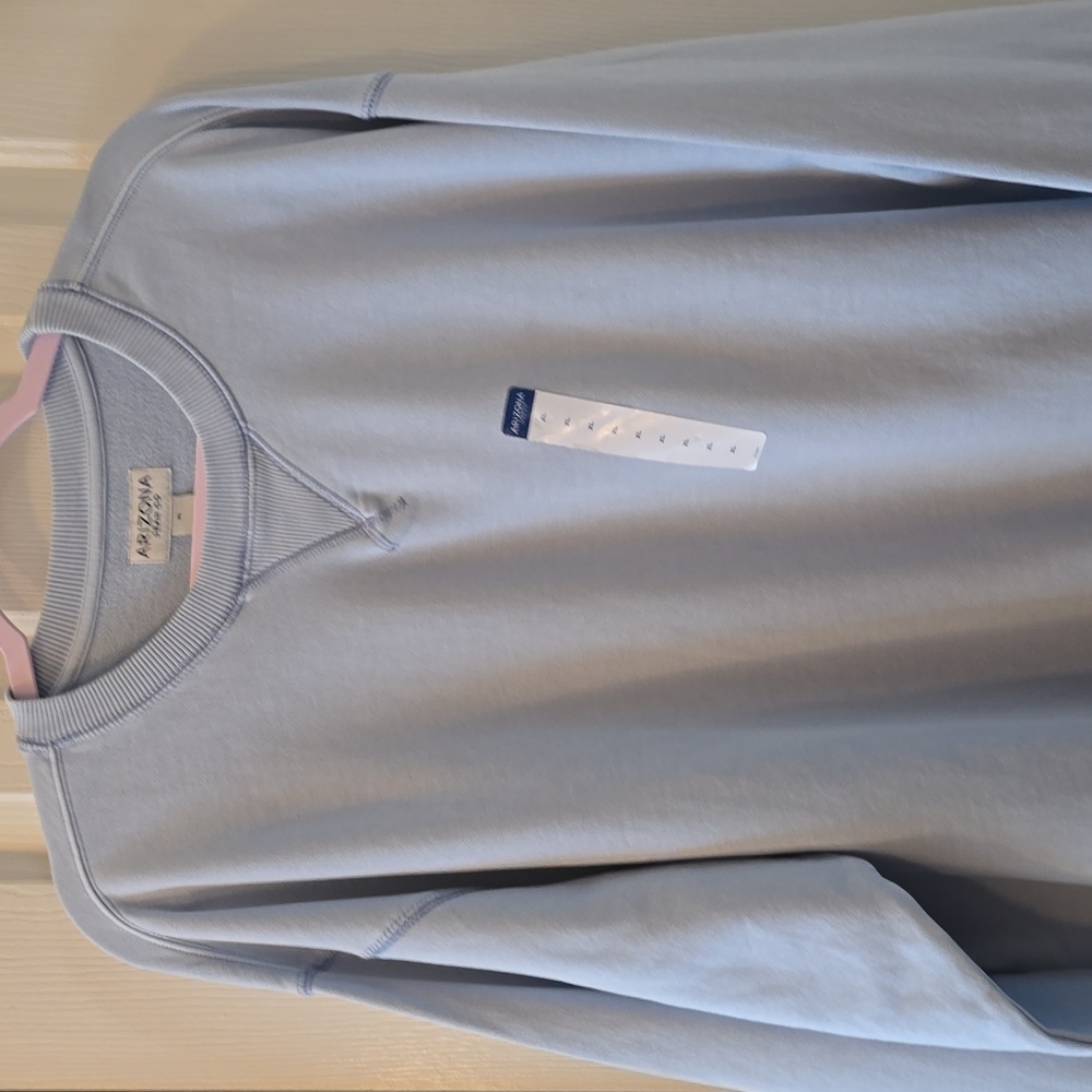 ARIZONA JEAN CO BRAND YOUNG MEN'S LIGHT BLUE PULLOVER COTTON SWEATSHIRT SIZE XL